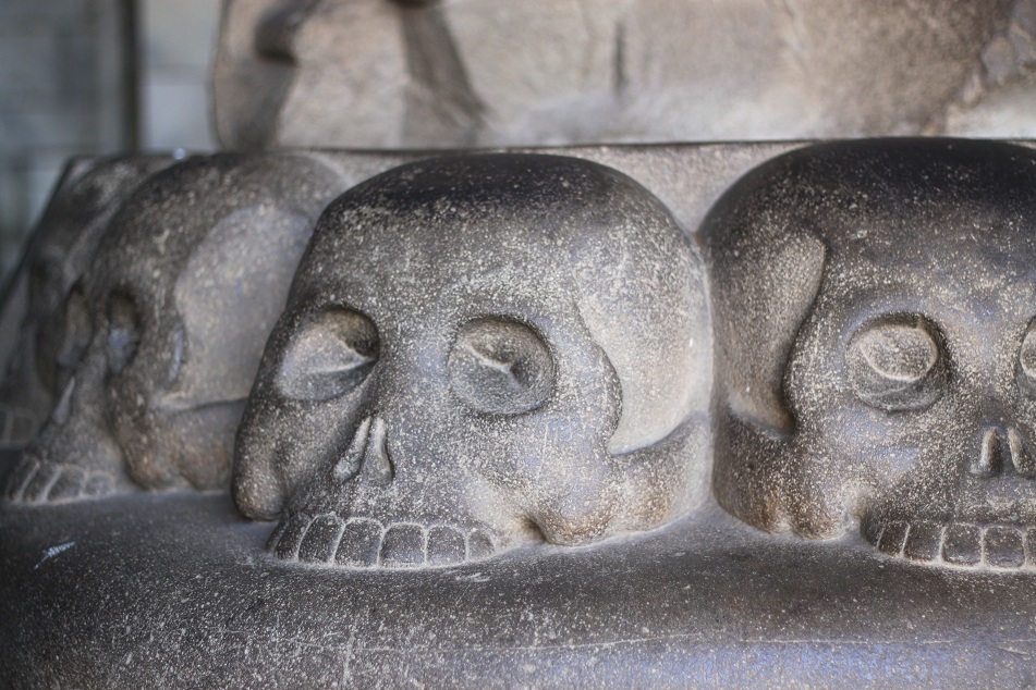 Skull Carvings at the Bottom of the Statue of King Adityavarman
