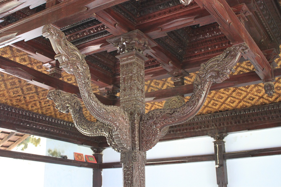 Ornate Wooden Pillar of the Praying Area