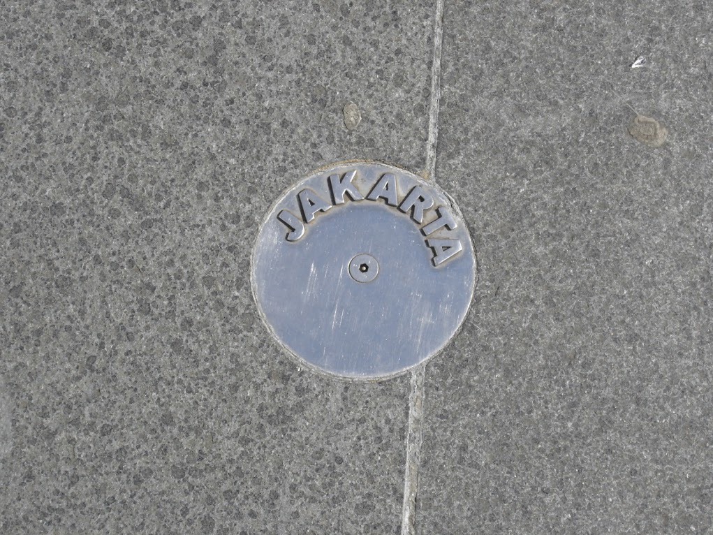 Jakarta, among Other World Cities Engraved on Metal Plates under the Whittle Arch