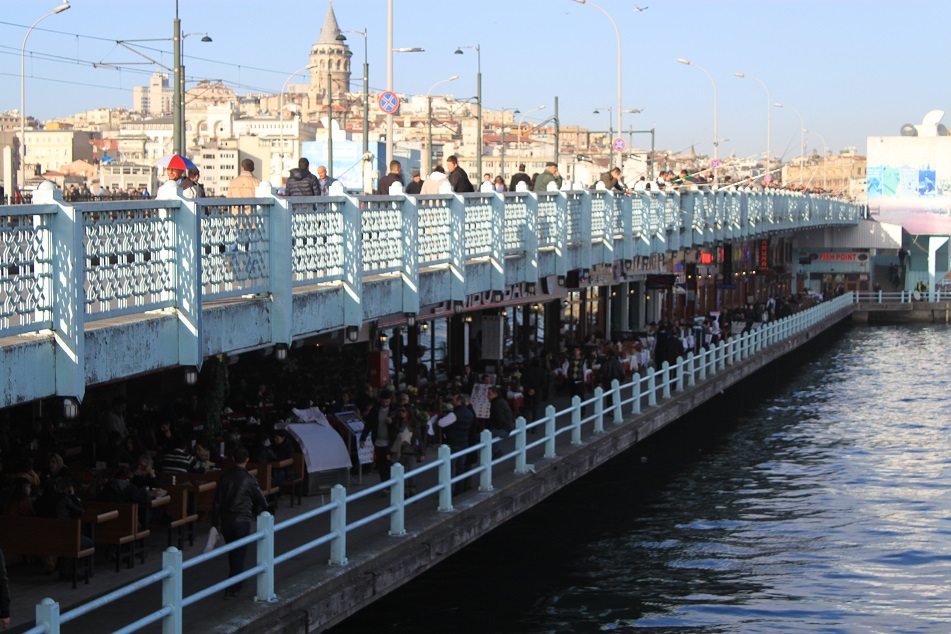 Throngs of Seafood Restaurants under Galata Bridge with Some of the Most Persistent Staff Ever