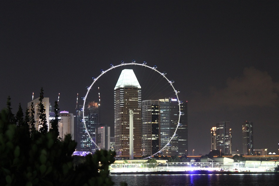 Singapore Flyer Framing the Suntec City Towers