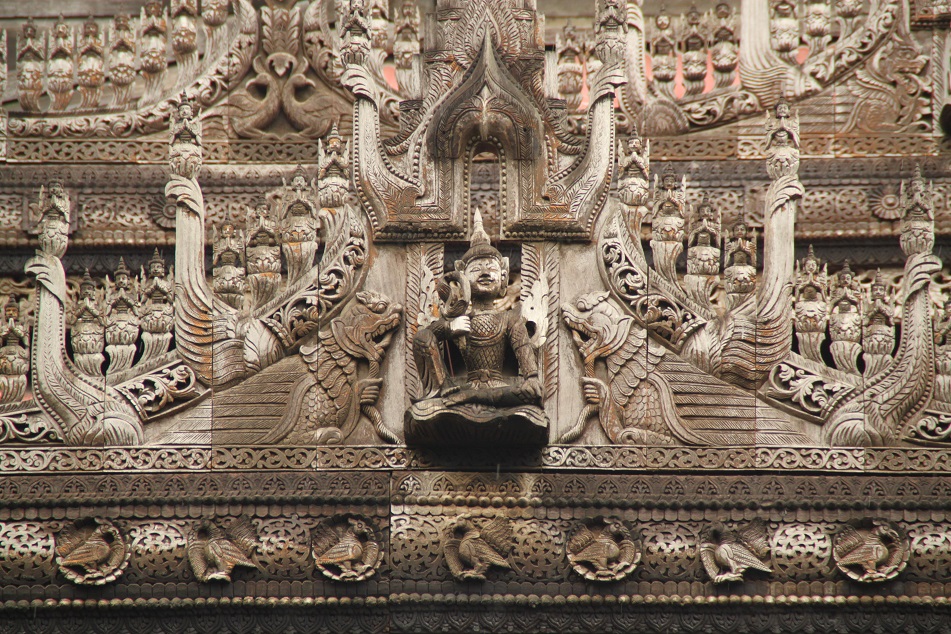 Intricate Carvings of Shwenandaw Monastery, Mandalay