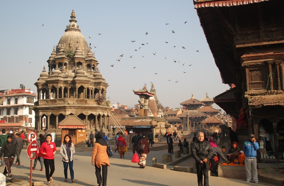 View of Patan Durbar Square from the East of the Main Thoroughfare