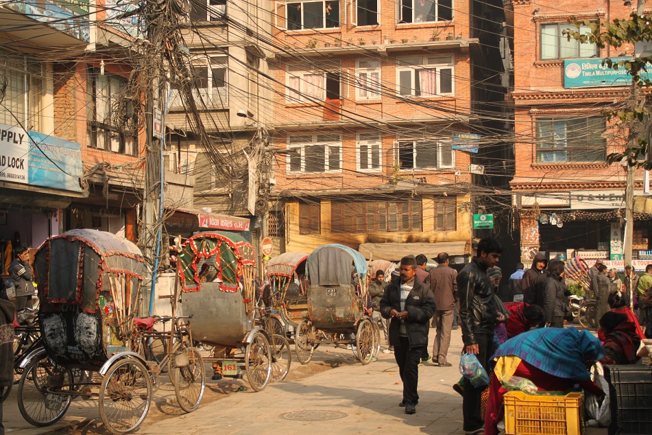 An Intersection between Thamel and Durbar Square