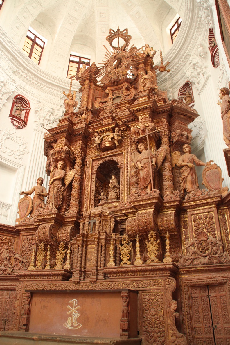 Intricately-Carved Wooden Altar inside Church of St. Catejan