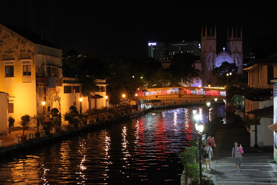 Malacca River and Church of St. Francis Xavier